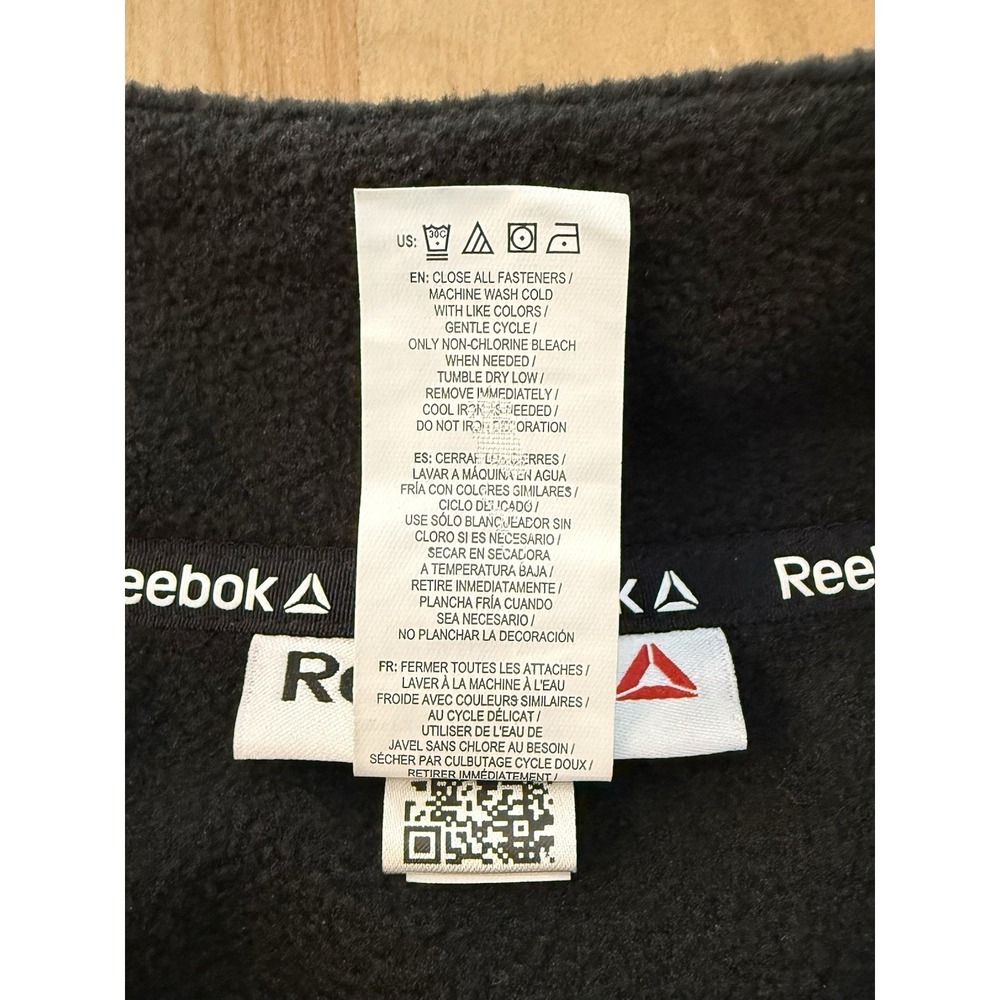 NWT Reebok Black Quarter-Zip Fleece Pullover with Mock Neck‎ - Picture 13 of 14